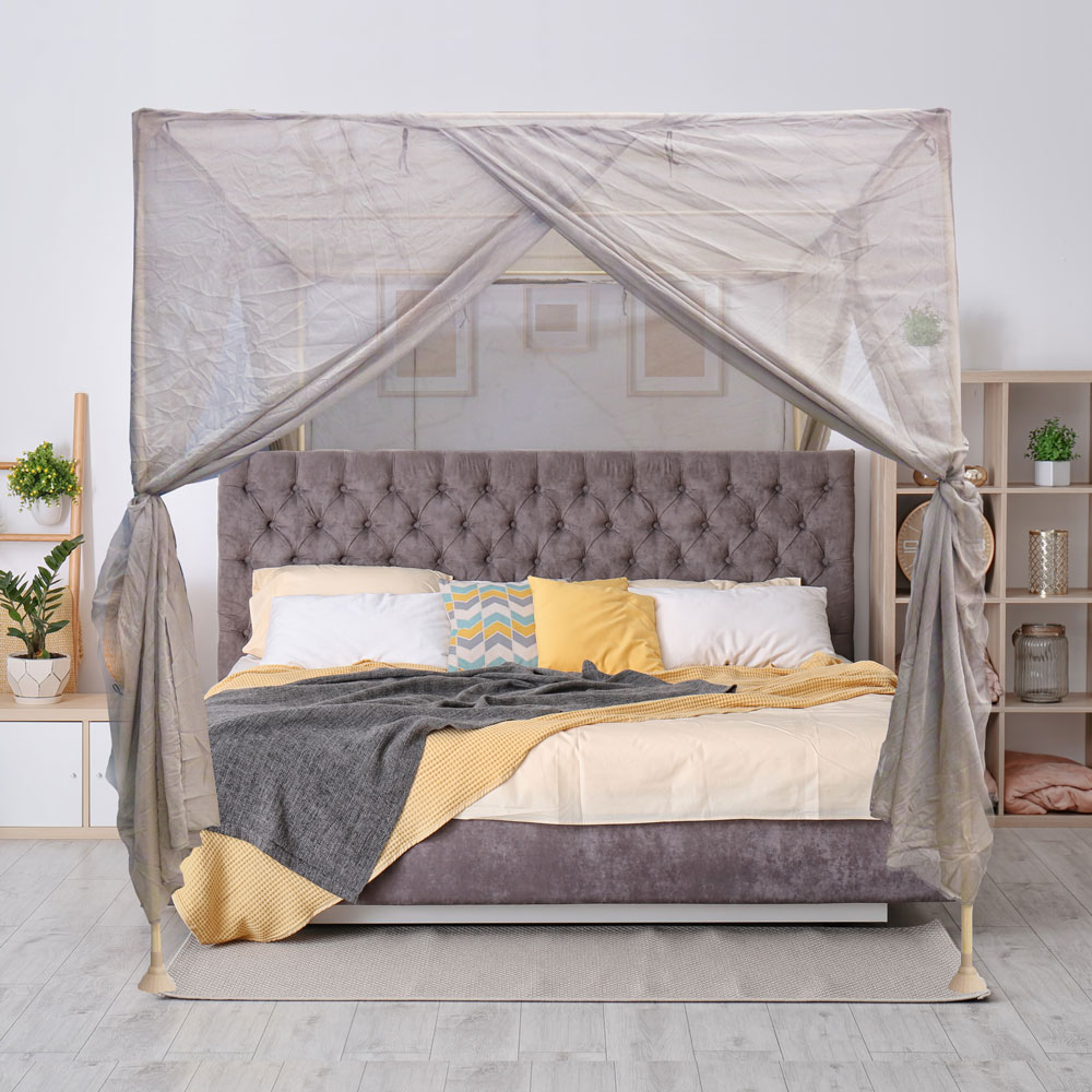 BlocSilver™ EMF Protection Four Poster Canopy With Wooden Frame