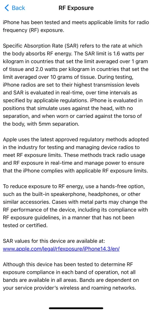Apple RF Exposure