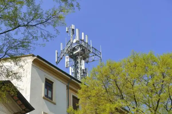 Cell tower in residential area